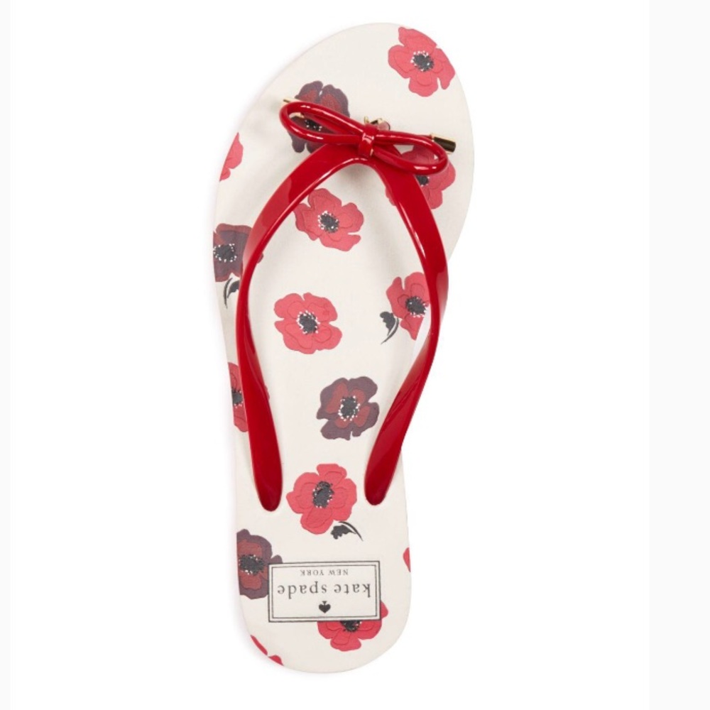 NWOT Kate Spade Red now Poppy Flip Flops size 5